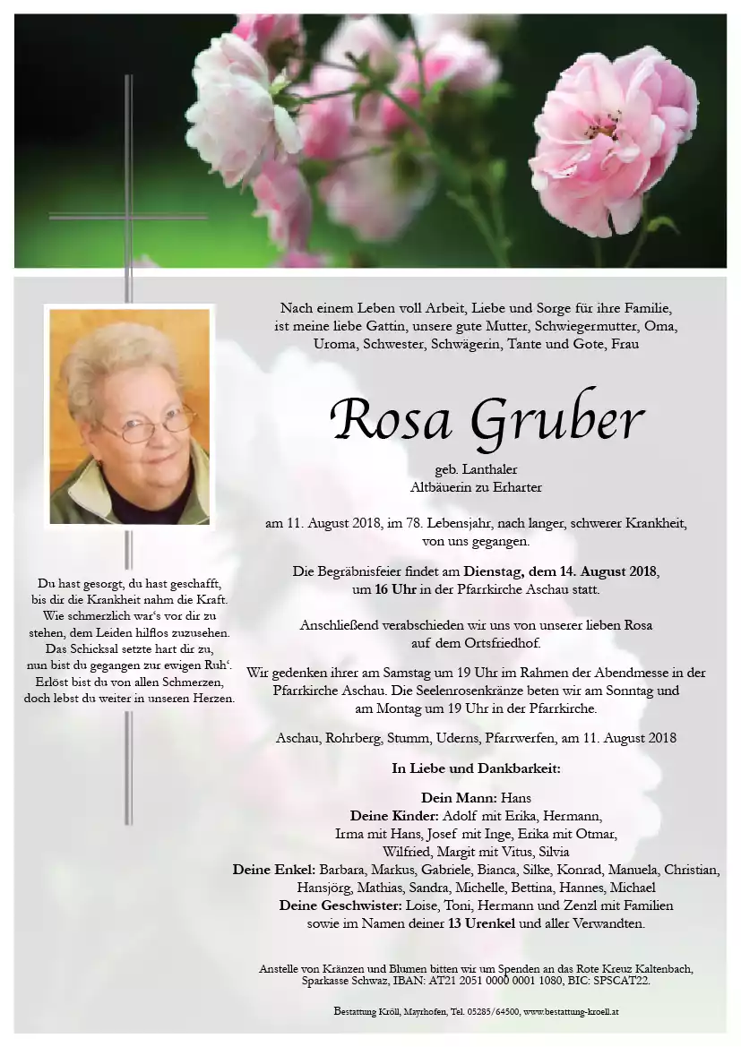 Parte von Rosa Gruber